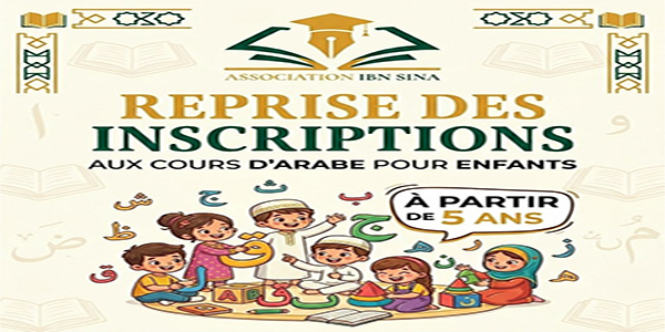 REPRISE DES INSCRIPTIONS AUX COURS D'ARABE POUR ENFANTS